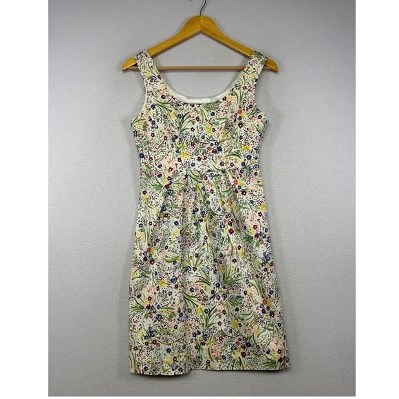 Cottagecore Petite Sophisticate Women 2P White Floral Sleeveless Sheath Dress - Picture 1 of 9
